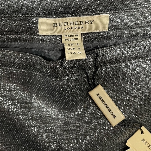 NWT Burberry Silver Sparkle Skirt - Picture 3 of 7